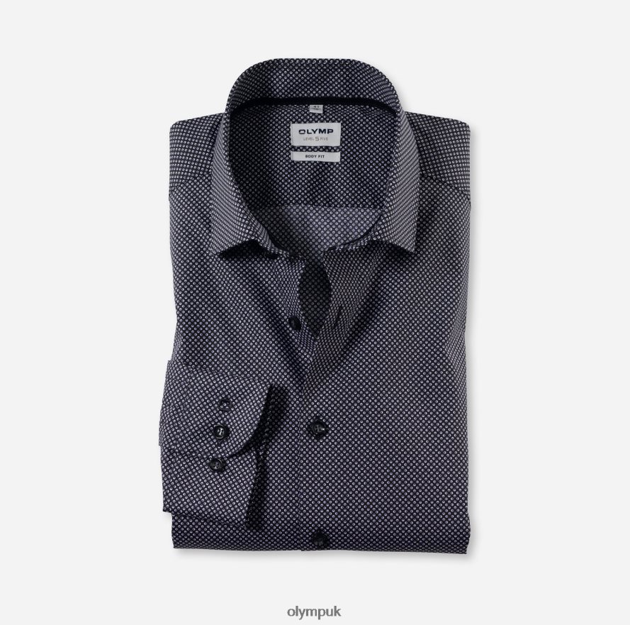 Clothing OLYMP Level Five Body Fit, Business Shirt, Modern Kent, Black NZ22L356