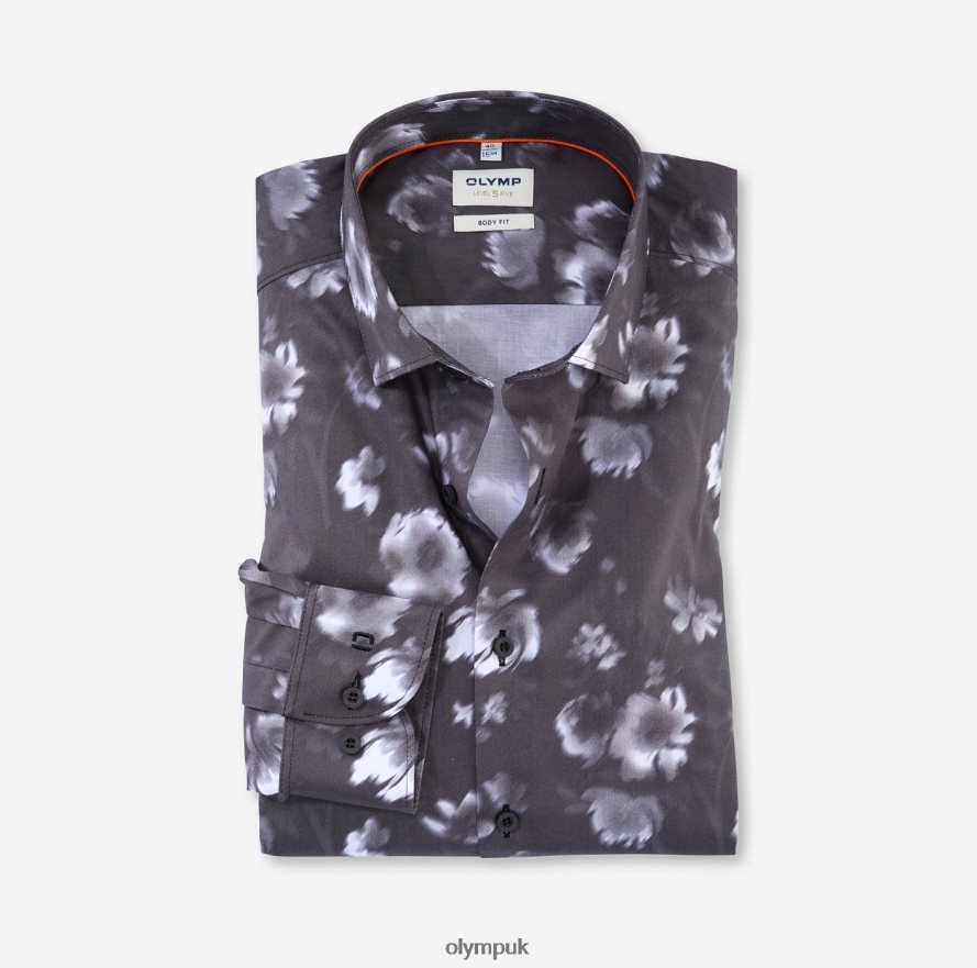 Clothing OLYMP Level Five Body Fit, Business Shirt, Modern Kent, Black NZ22L358