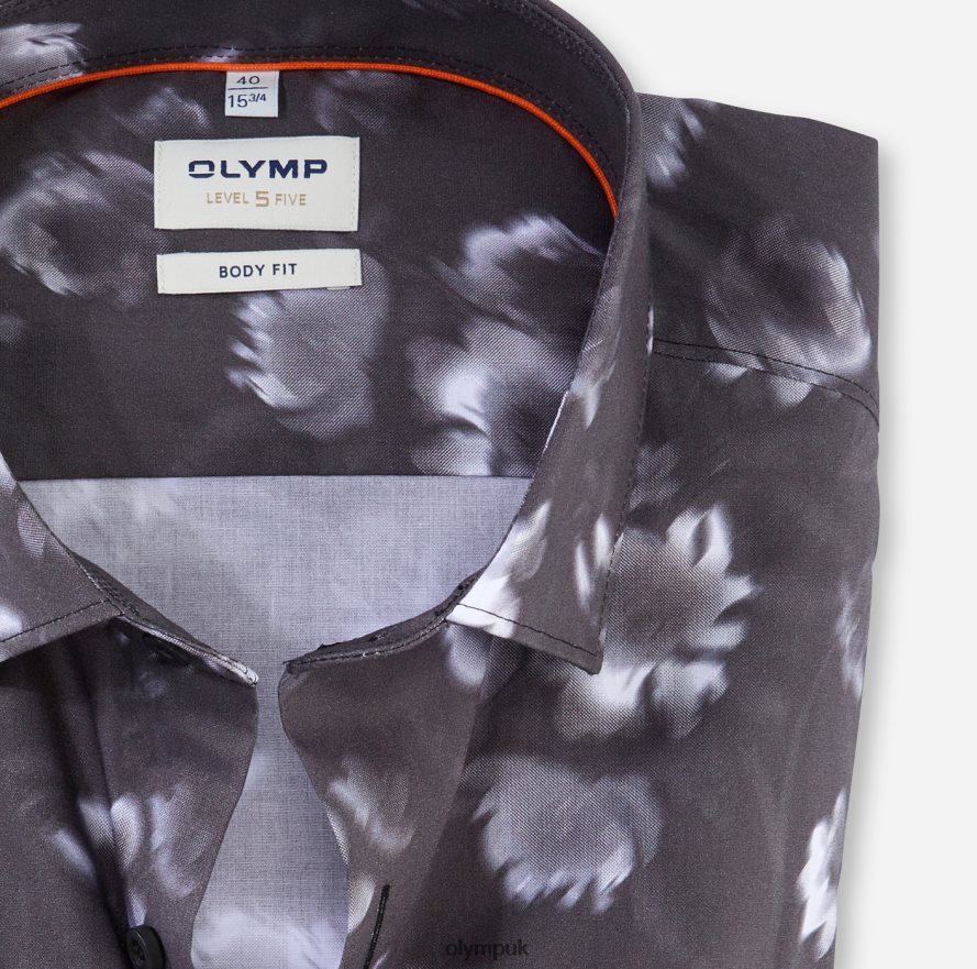 Clothing OLYMP Level Five Body Fit, Business Shirt, Modern Kent, Black NZ22L358