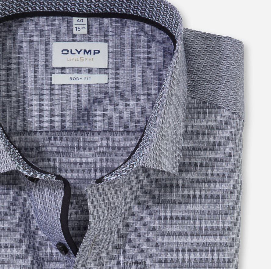 Clothing OLYMP Level Five Body Fit, Business Shirt, Modern Kent, Black NZ22L649