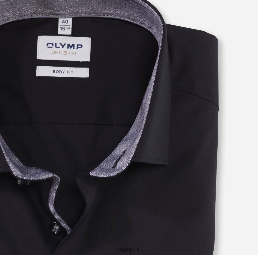 Clothing OLYMP Level Five Body Fit, Business Shirt, Modern Kent, Black NZ22L718
