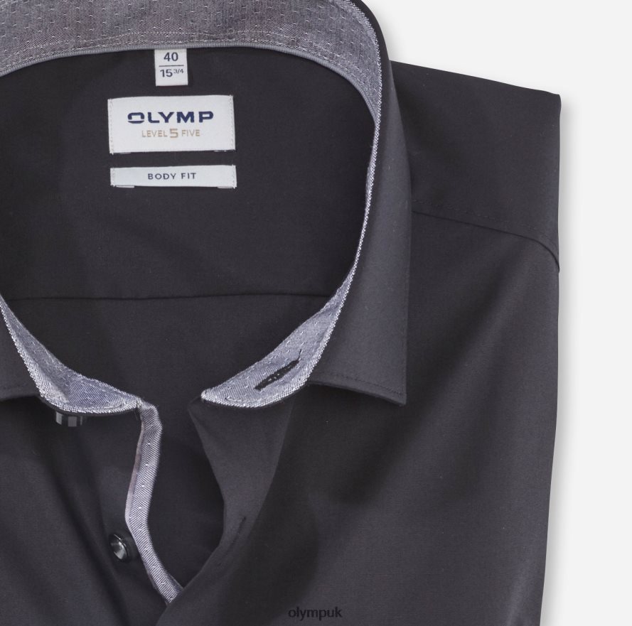 Clothing OLYMP Level Five Body Fit, Business Shirt, Modern Kent, Black NZ22L744