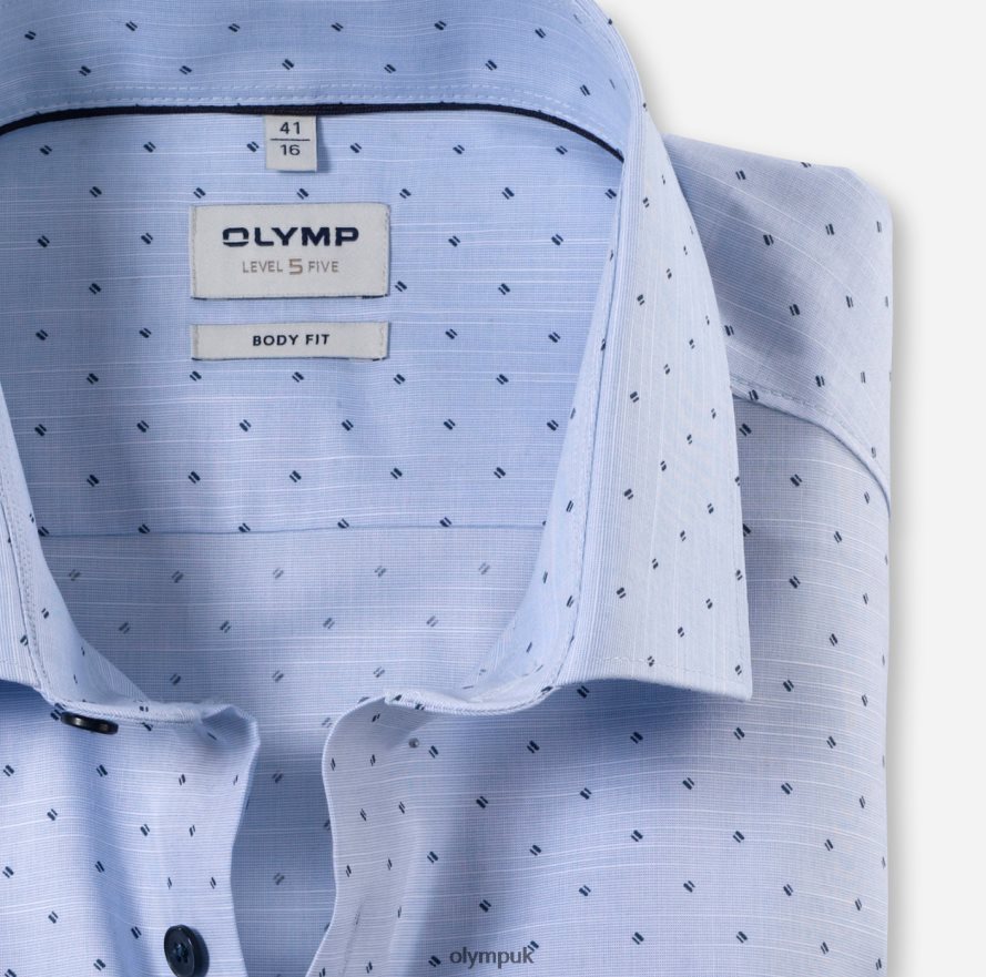 Clothing OLYMP Level Five Body Fit, Business Shirt, Modern Kent, Bleu NZ22L473