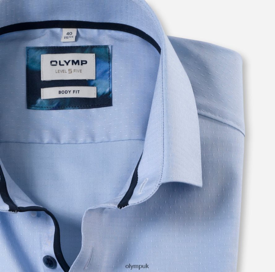 Clothing OLYMP Level Five Body Fit, Business Shirt, Modern Kent, Bleu NZ22L754