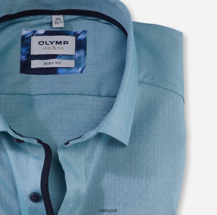 Clothing OLYMP Level Five Body Fit, Business Shirt, Modern Kent, Emerald NZ22L588