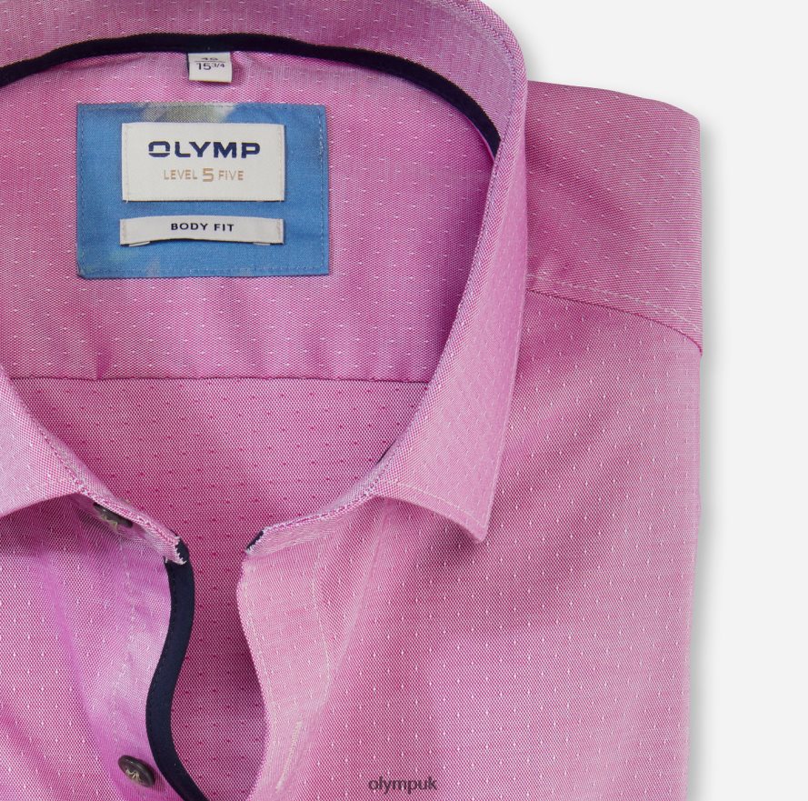 Clothing OLYMP Level Five Body Fit, Business Shirt, Modern Kent, Fuchsia NZ22L368