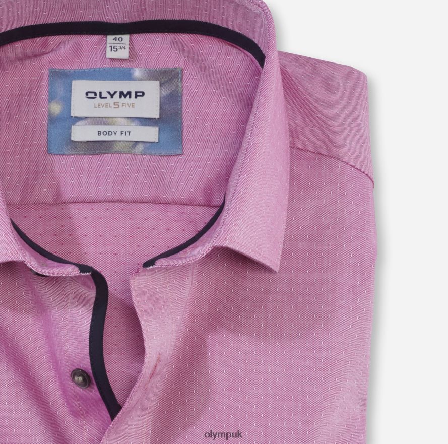 Clothing OLYMP Level Five Body Fit, Business Shirt, Modern Kent, Fuchsia NZ22L597