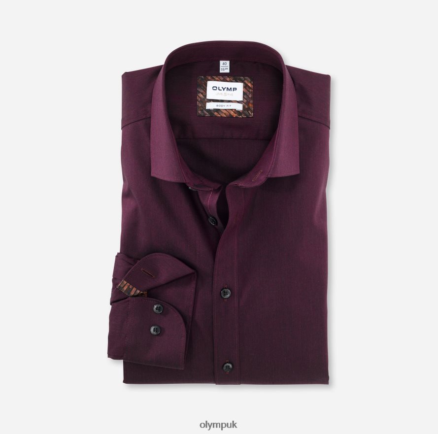 Clothing OLYMP Level Five Body Fit, Business Shirt, Modern Kent, Garnet NZ22L799