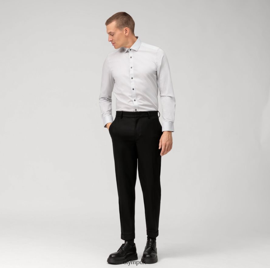 Clothing OLYMP Level Five Body Fit, Business Shirt, Modern Kent, Light Grey NZ22L526
