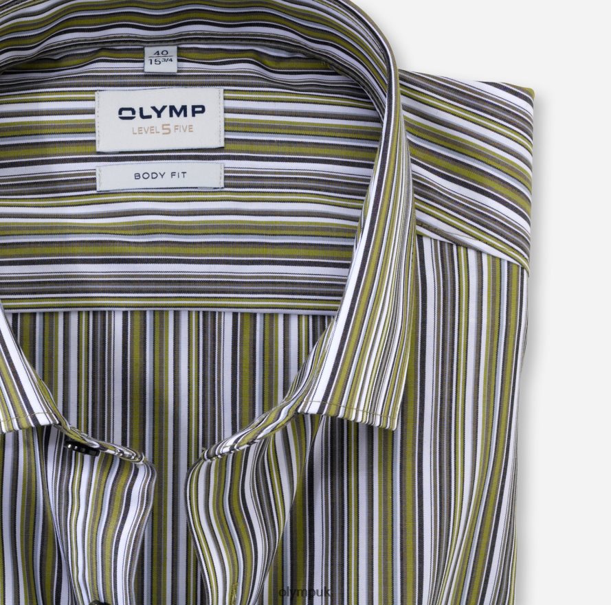 Clothing OLYMP Level Five Body Fit, Business Shirt, Modern Kent, Lime Green NZ22L724
