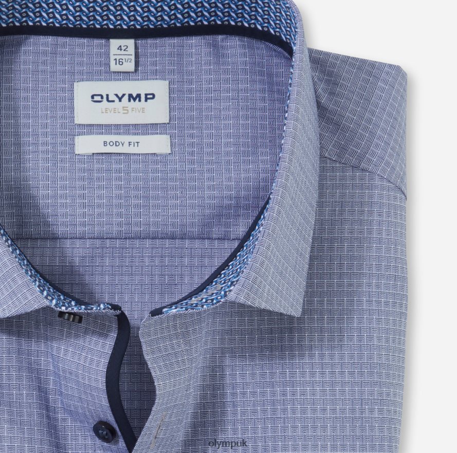 Clothing OLYMP Level Five Body Fit, Business Shirt, Modern Kent, Marine NZ22L566