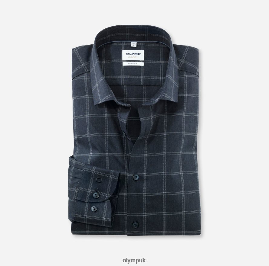 Clothing OLYMP Level Five Body Fit, Business Shirt, Modern Kent, Marine NZ22L620