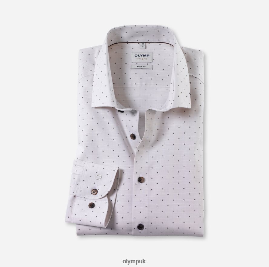 Clothing OLYMP Level Five Body Fit, Business Shirt, Modern Kent, Natural NZ22L346