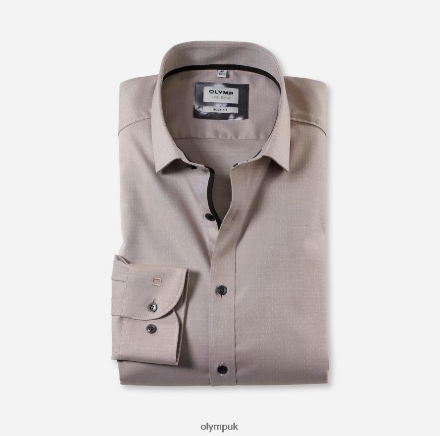 Clothing OLYMP Level Five Body Fit, Business Shirt, Modern Kent, Natural NZ22L353