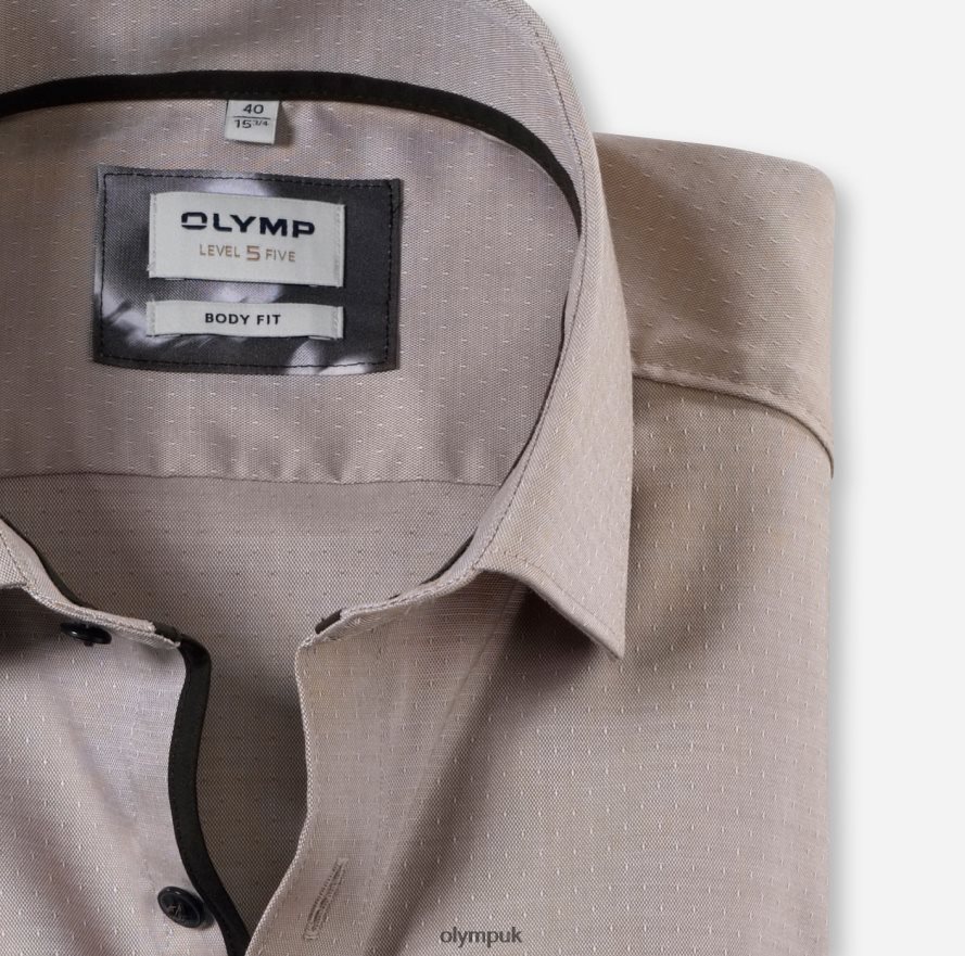 Clothing OLYMP Level Five Body Fit, Business Shirt, Modern Kent, Natural NZ22L353