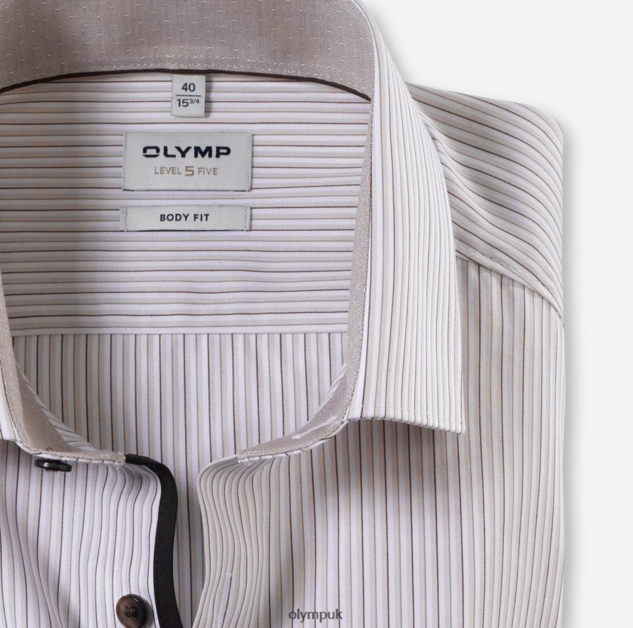 Clothing OLYMP Level Five Body Fit, Business Shirt, Modern Kent, Natural NZ22L354