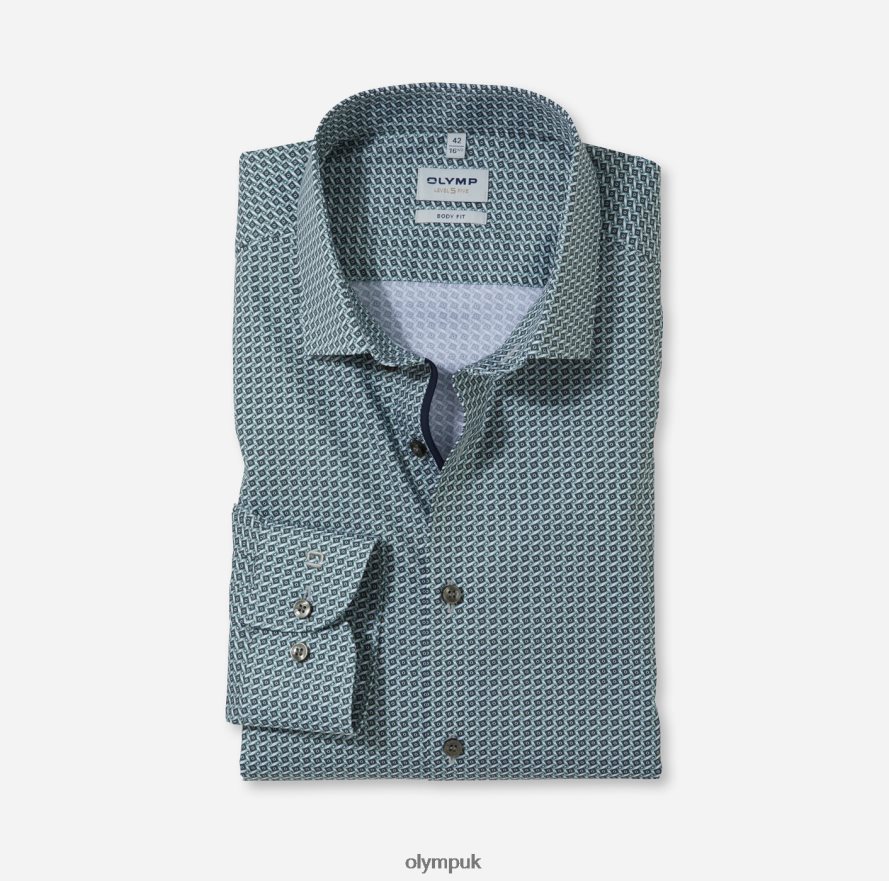 Clothing OLYMP Level Five Body Fit, Business Shirt, Modern Kent, Olive NZ22L571