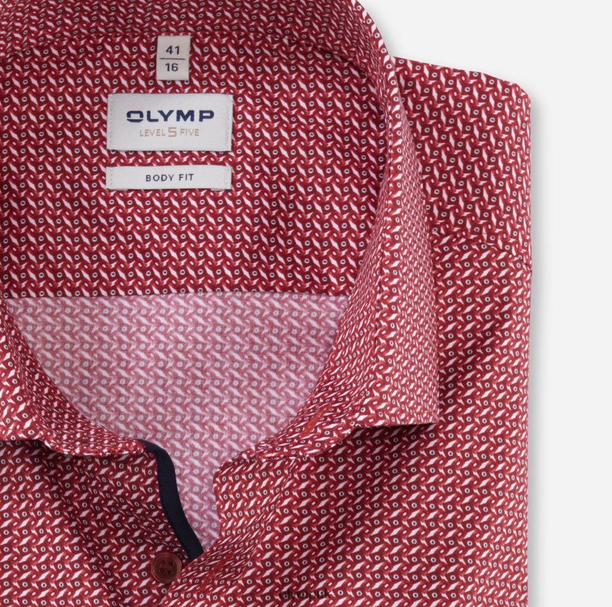 Clothing OLYMP Level Five Body Fit, Business Shirt, Modern Kent, Red NZ22L539