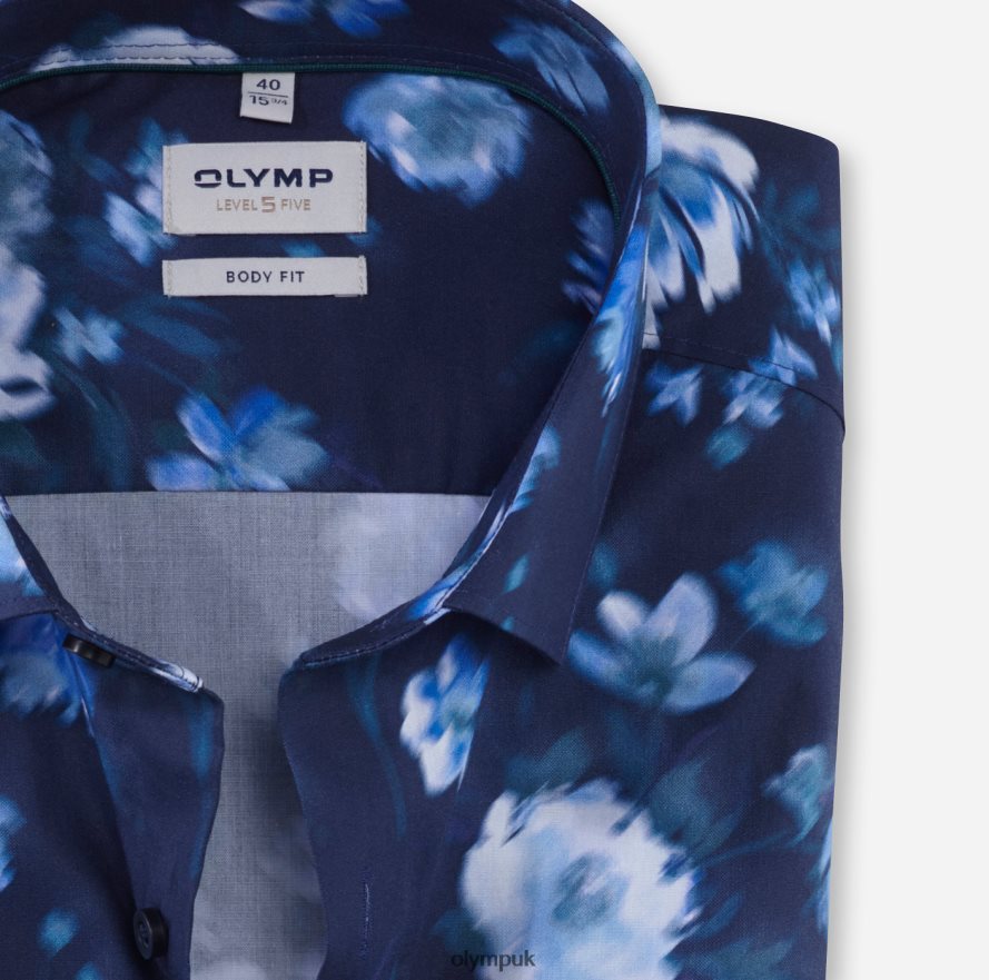 Clothing OLYMP Level Five Body Fit, Business Shirt, Modern Kent, Smoke Blue NZ22L366