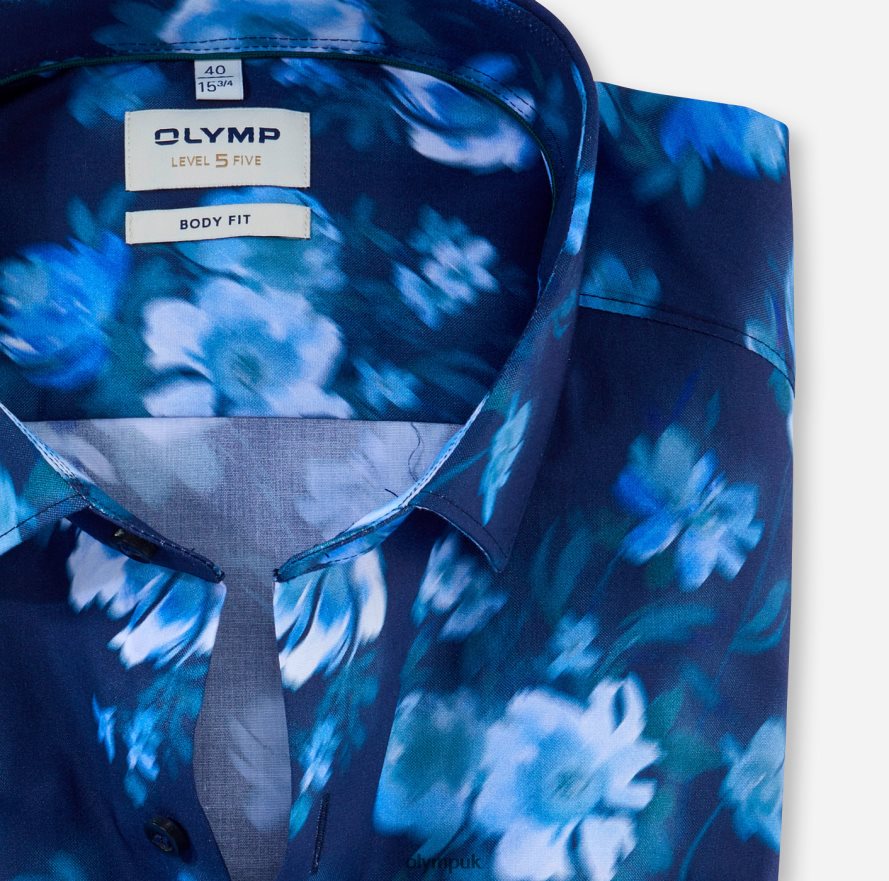 Clothing OLYMP Level Five Body Fit, Business Shirt, Modern Kent, Smoke Blue NZ22L767