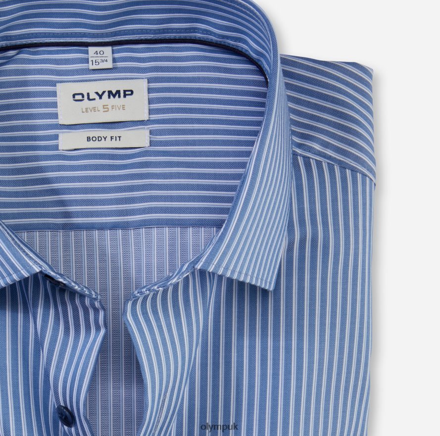 Clothing OLYMP Level Five Body Fit, Business Shirt, Modern Kent, Smoke Blue NZ22L770