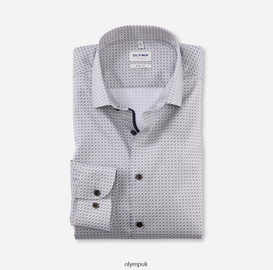 Clothing OLYMP Level Five Body Fit, Business Shirt, Modern Kent, Taupe NZ22L515