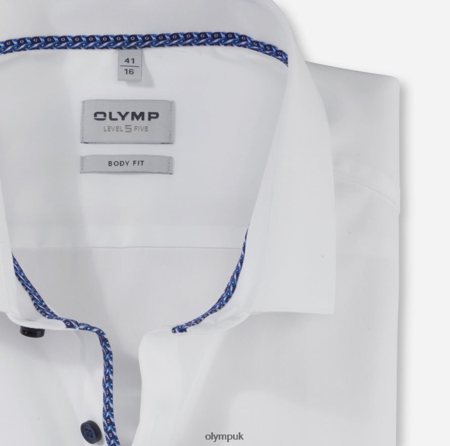 Clothing OLYMP Level Five Body Fit, Business Shirt, Modern Kent, White NZ22L392