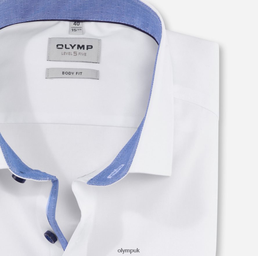 Clothing OLYMP Level Five Body Fit, Business Shirt, Modern Kent, White NZ22L407