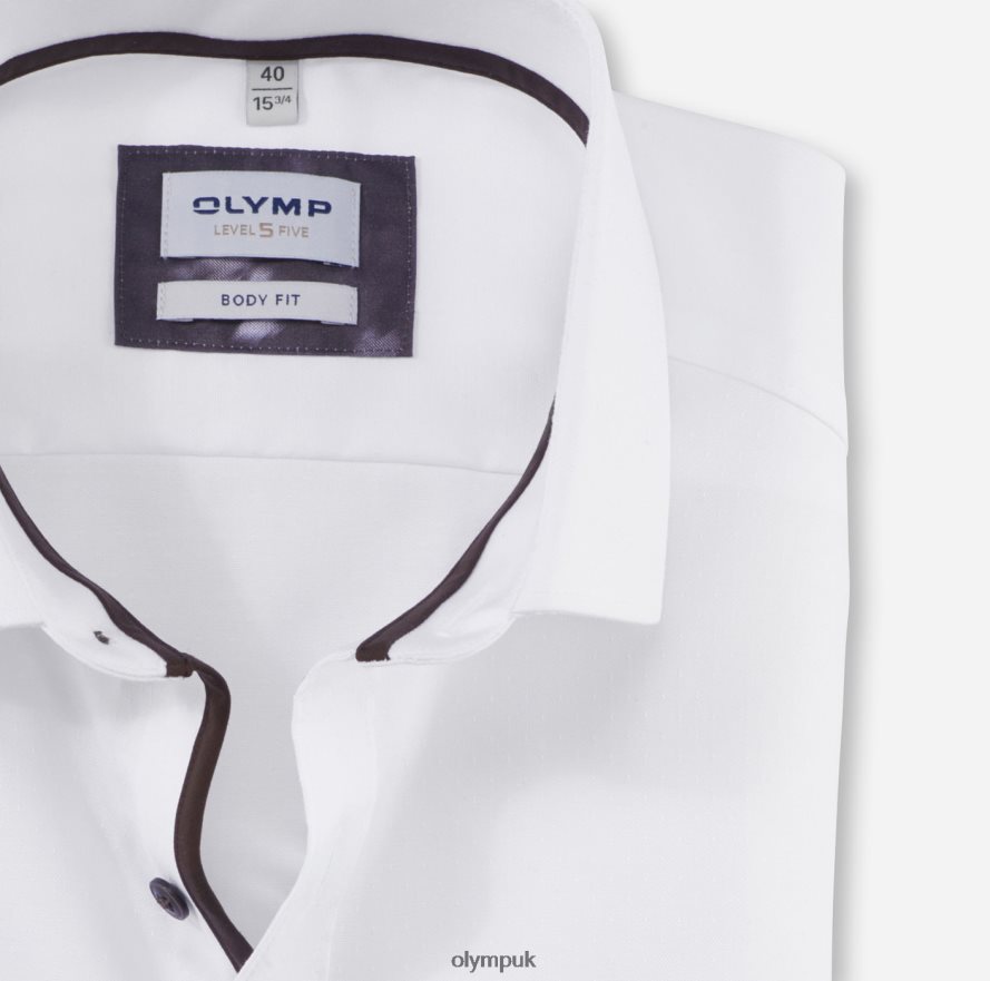 Clothing OLYMP Level Five Body Fit, Business Shirt, Modern Kent, White NZ22L755