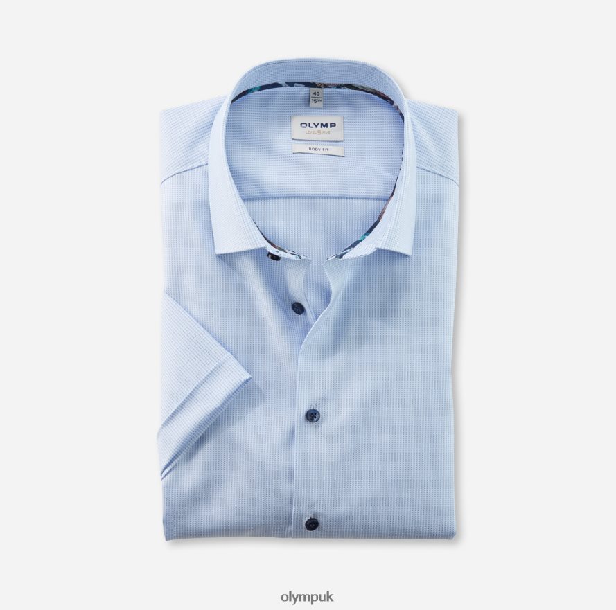 Clothing OLYMP Level Five Body Fit, Business Shirt, New York Kent, Bleu NZ22L456