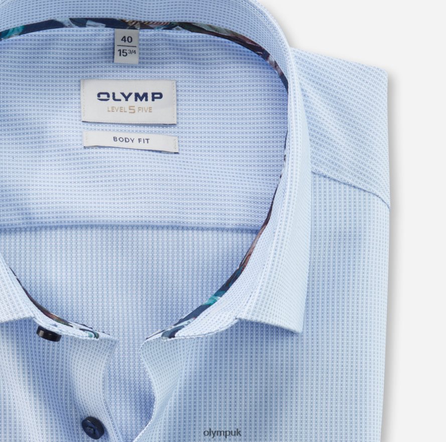 Clothing OLYMP Level Five Body Fit, Business Shirt, New York Kent, Bleu NZ22L456