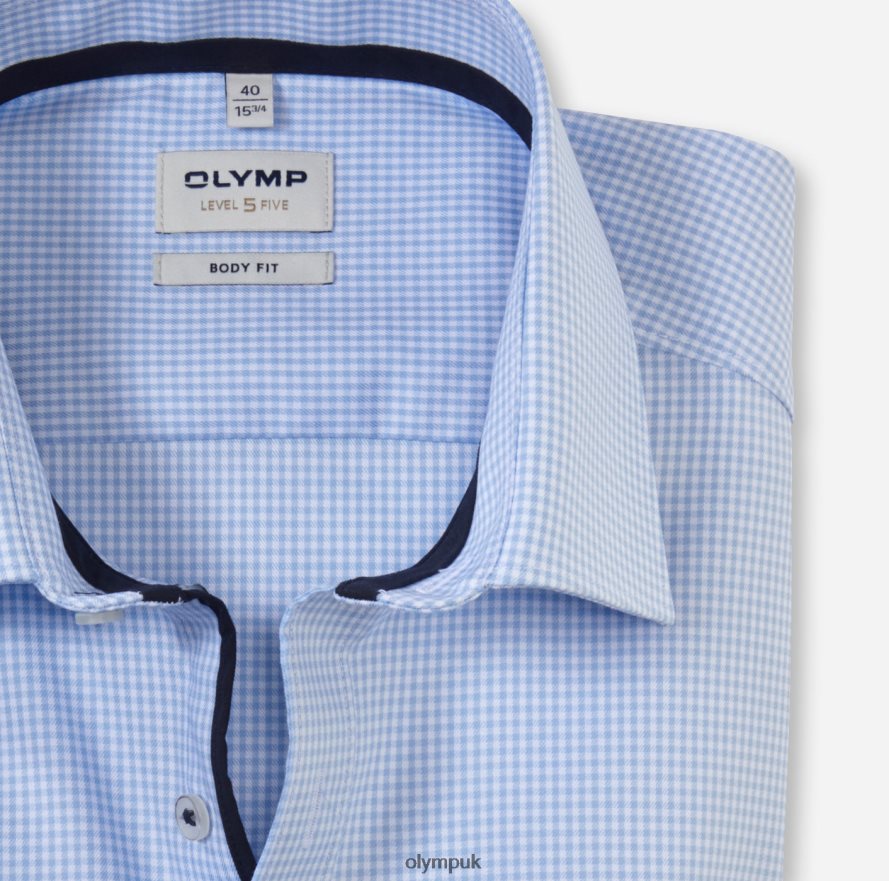 Clothing OLYMP Level Five Body Fit, Business Shirt, New York Kent, Bleu NZ22L481