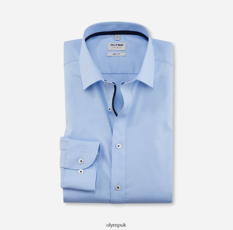 Clothing OLYMP Level Five Body Fit, Business Shirt, New York Kent, Bleu NZ22L592