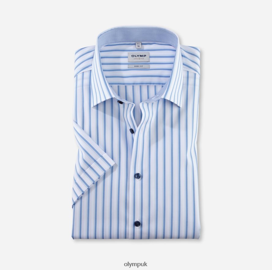 Clothing OLYMP Level Five Body Fit, Business Shirt, New York Kent, Bleu NZ22L654