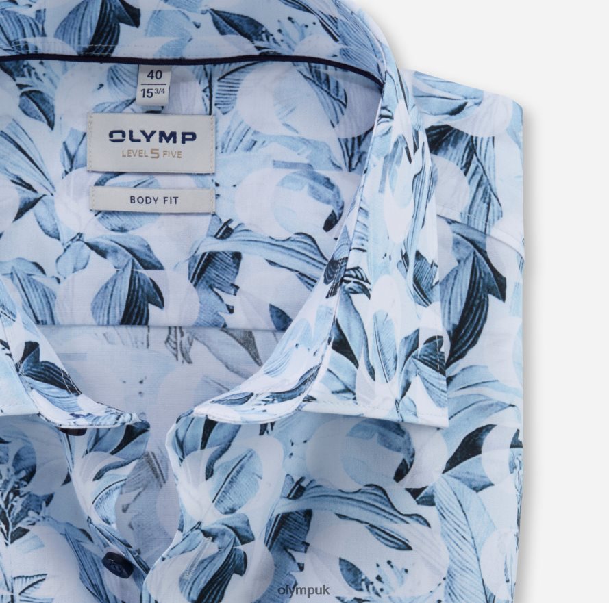 Clothing OLYMP Level Five Body Fit, Business Shirt, New York Kent, Bleu NZ22L664