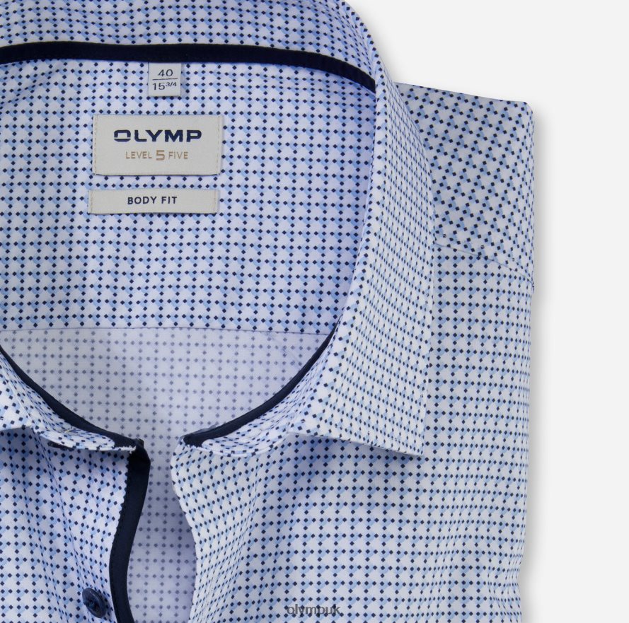 Clothing OLYMP Level Five Body Fit, Business Shirt, New York Kent, Bleu NZ22L685