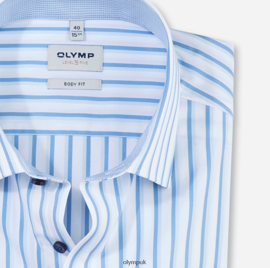 Clothing OLYMP Level Five Body Fit, Business Shirt, New York Kent, Bleu NZ22L794