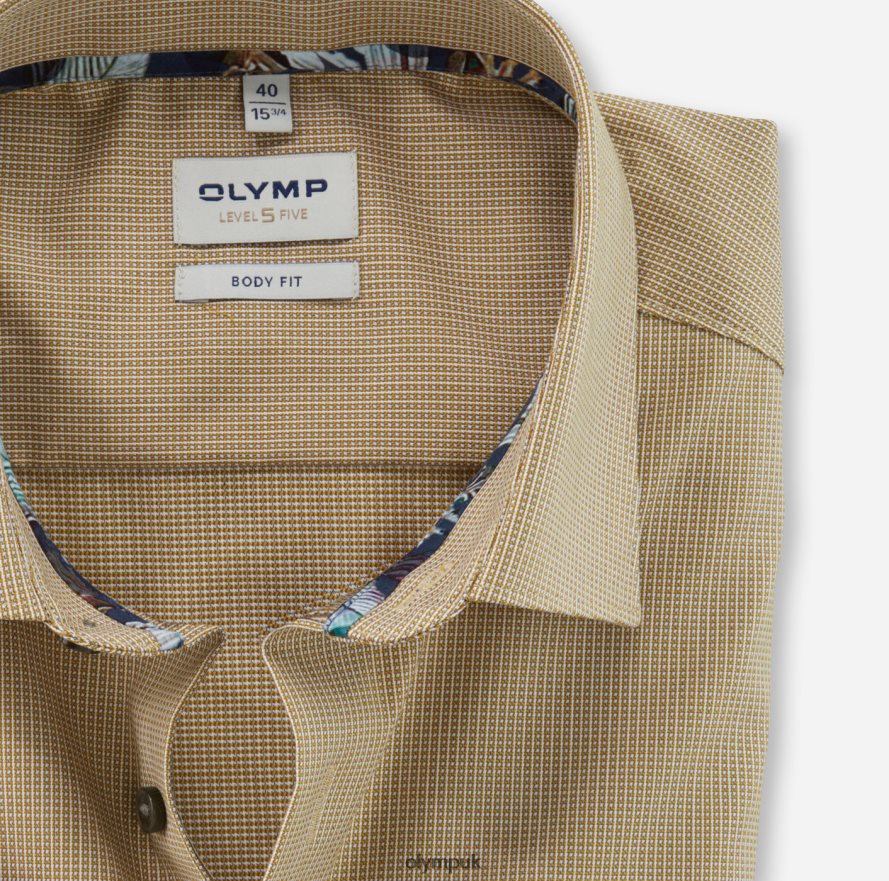 Clothing OLYMP Level Five Body Fit, Business Shirt, New York Kent, Brass NZ22L611