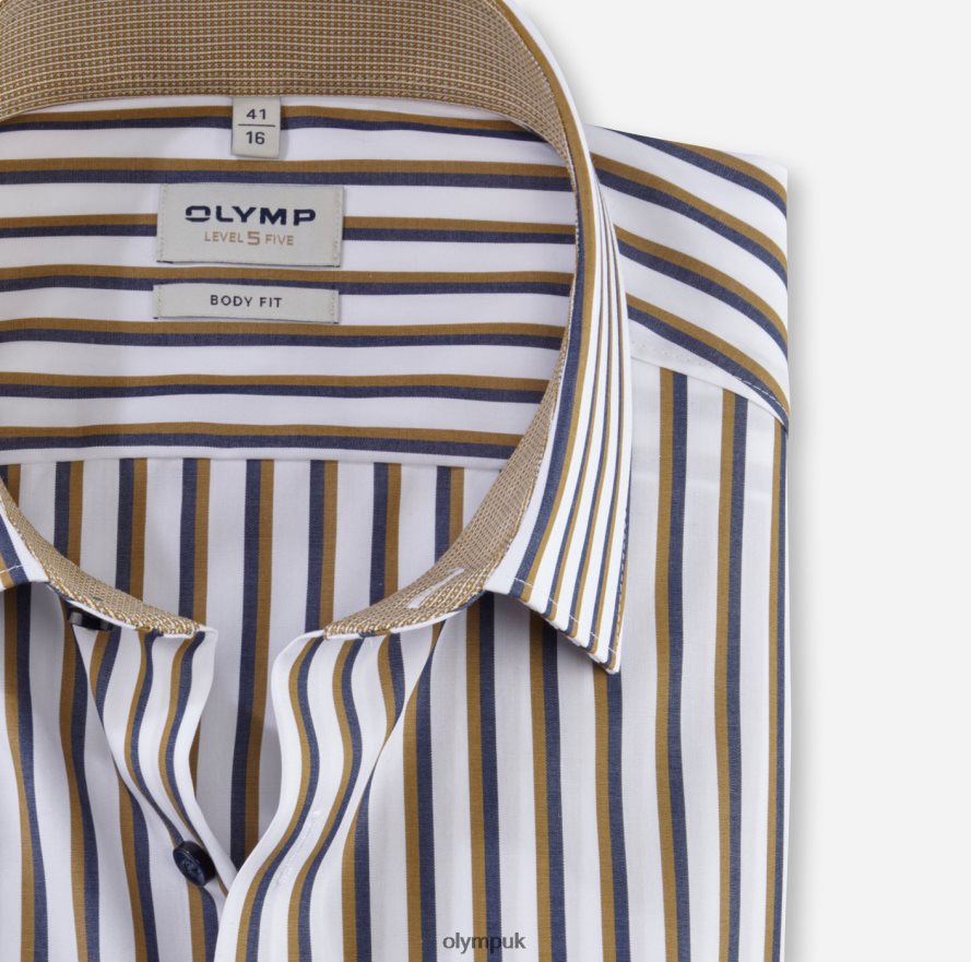 Clothing OLYMP Level Five Body Fit, Business Shirt, New York Kent, Brass NZ22L792