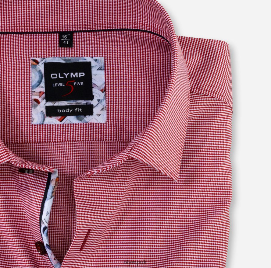 Clothing OLYMP Level Five Body Fit, Business Shirt, New York Kent, Brick Red NZ22L827