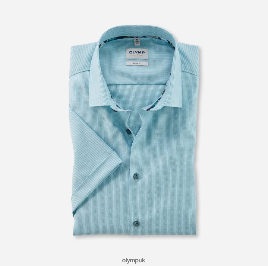 Clothing OLYMP Level Five Body Fit, Business Shirt, New York Kent, Emerald NZ22L655