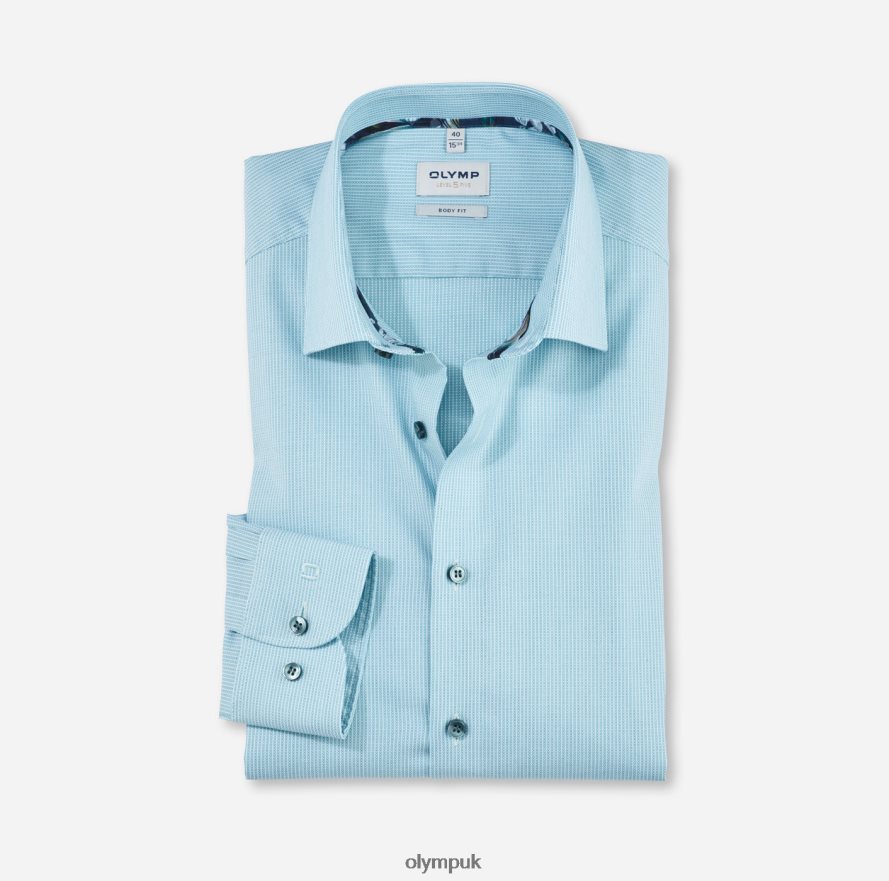 Clothing OLYMP Level Five Body Fit, Business Shirt, New York Kent, Emerald NZ22L784