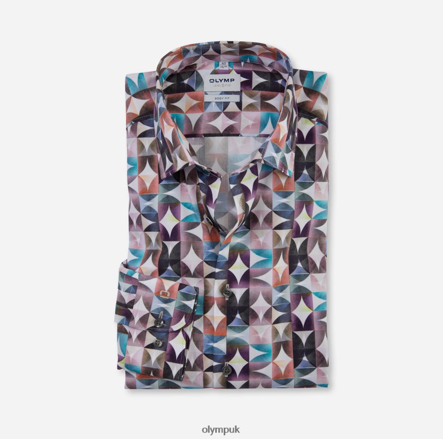 Clothing OLYMP Level Five Body Fit, Business Shirt, New York Kent, Fuchsia NZ22L363