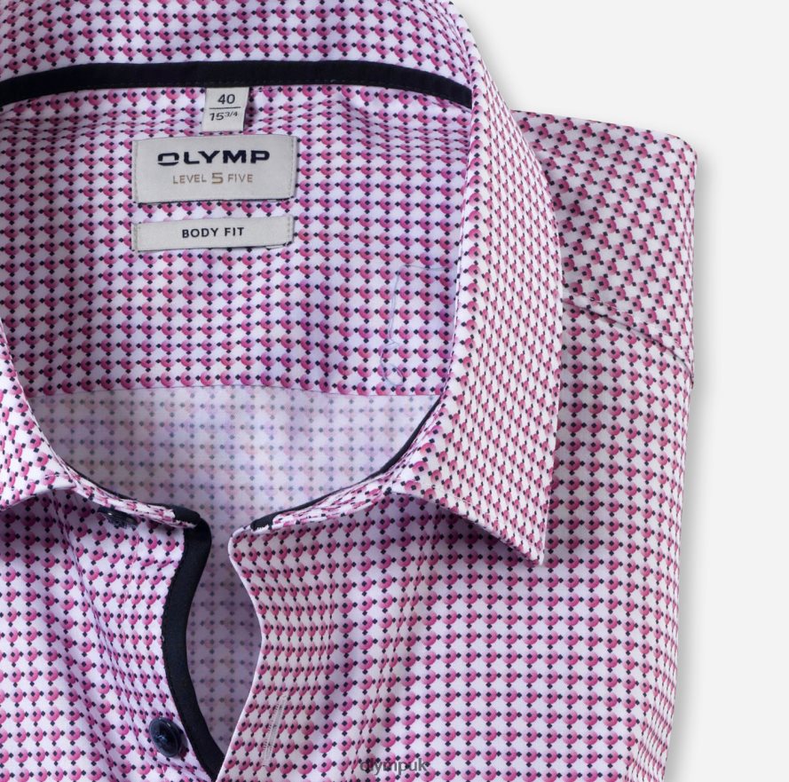 Clothing OLYMP Level Five Body Fit, Business Shirt, New York Kent, Fuchsia NZ22L371