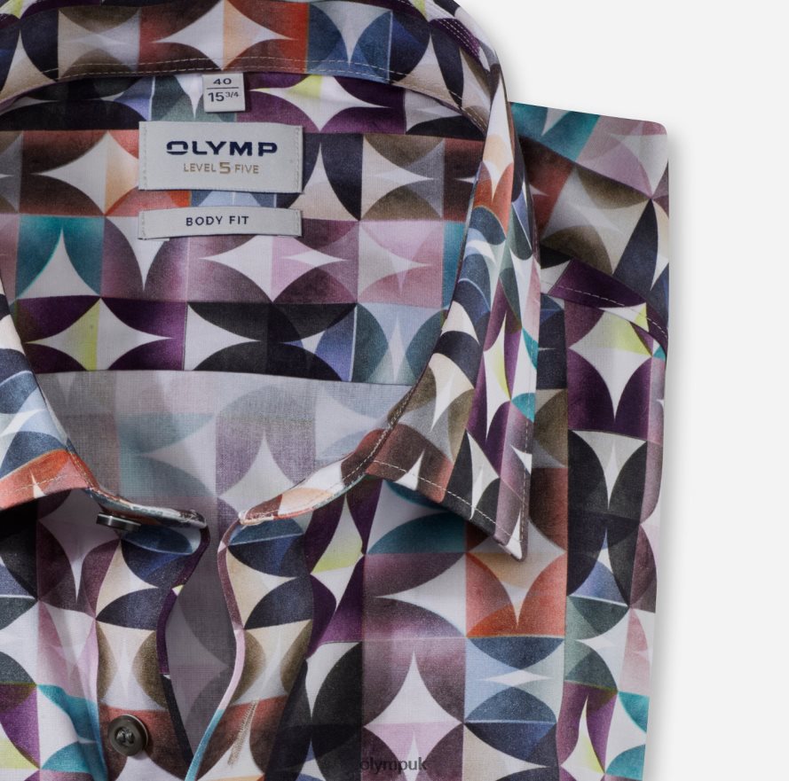 Clothing OLYMP Level Five Body Fit, Business Shirt, New York Kent, Fuchsia NZ22L709