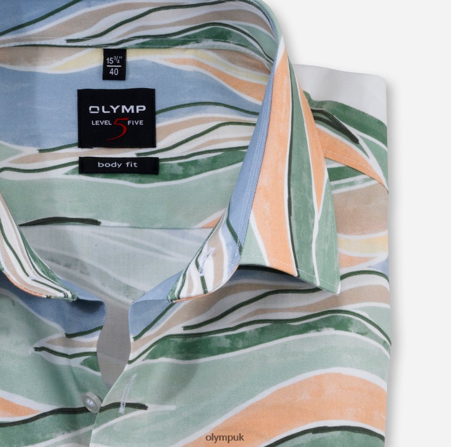 Clothing OLYMP Level Five Body Fit, Business Shirt, New York Kent, Green NZ22L682