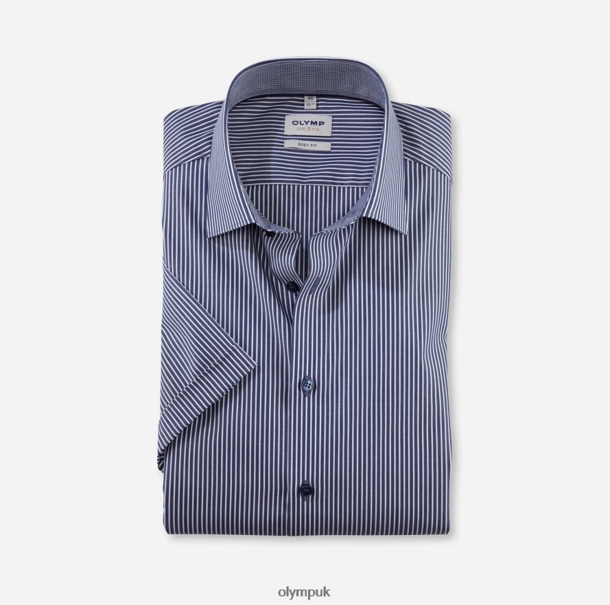Clothing OLYMP Level Five Body Fit, Business Shirt, New York Kent, Marine NZ22L549