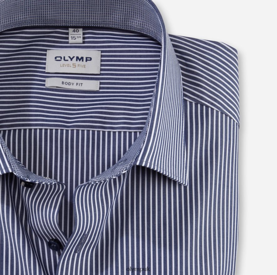 Clothing OLYMP Level Five Body Fit, Business Shirt, New York Kent, Marine NZ22L549