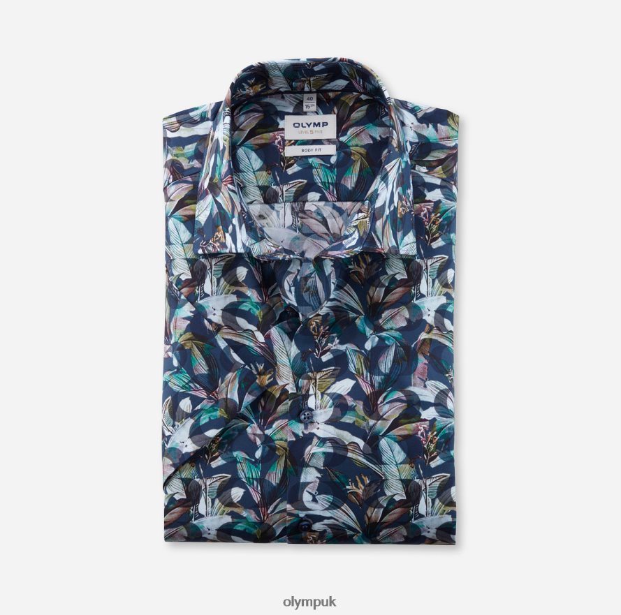 Clothing OLYMP Level Five Body Fit, Business Shirt, New York Kent, Marine NZ22L639