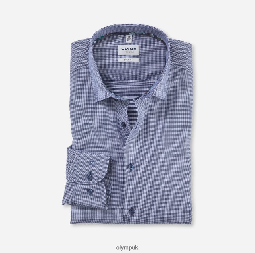 Clothing OLYMP Level Five Body Fit, Business Shirt, New York Kent, Marine NZ22L777